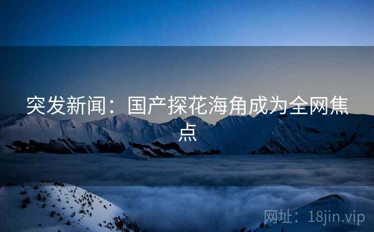 突发新闻:国产探花海角成为全网焦点