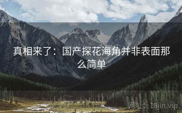 真相来了:国产探花海角并非表面那么简单